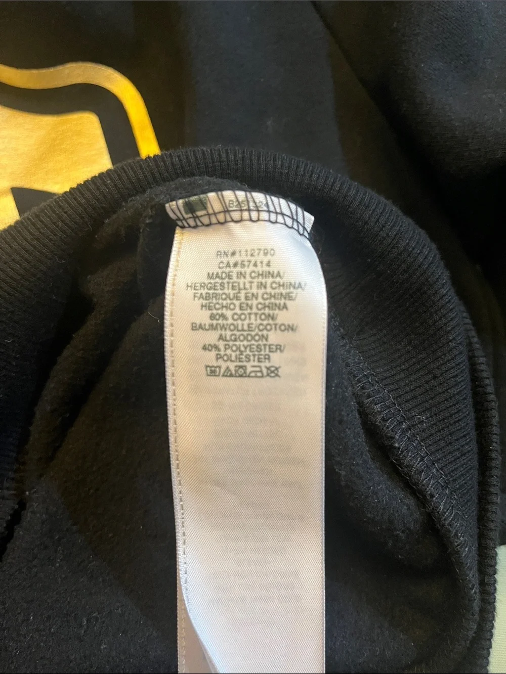 True Religion Men’s Black Crewneck Sweatshirt with Gold Horseshoe Logo